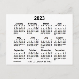2023 Weißer Mini-Kalender von Janz Postkarte