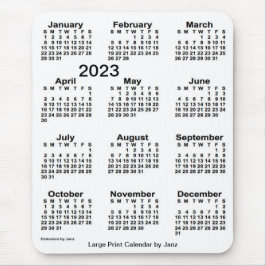 2023 White Large Print Calendar von Janz Mousepad