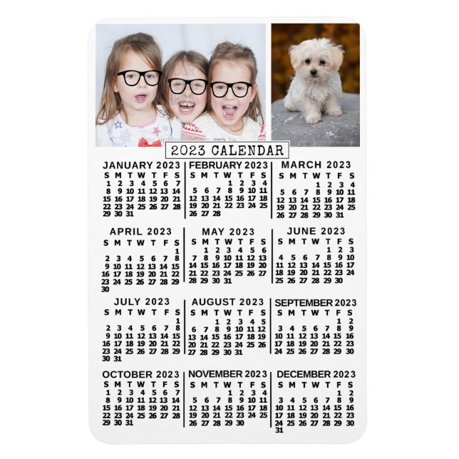 2023 Year Monthly Calendar | Foto Template Magnet (Vertikal)