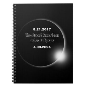 2024 & 2017 doppelt datierte Sonnenfinsternis Notizblock