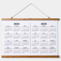 2024 2025 Calendar 2 year black white 