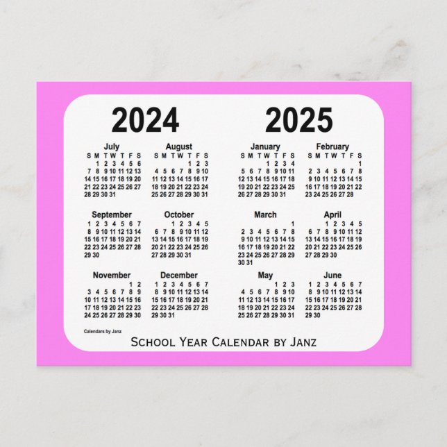 2024-2025 Violet Mini School Calendar by Janz Postkarte (Vorderseite)
