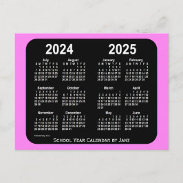 2024-2025 Violet Neon Mini Schulkalender von Janz Postkarte