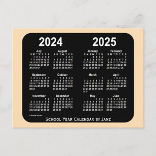 2024-2025 Wheat Neon Mini School Calendar by Janz Postkarte