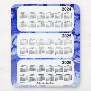 2024-2026 blaue Galaxie-3-jähriger Kalender durch Mousepad