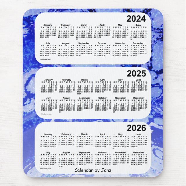 2024-2026 Blue Galaxy 3 Year Calendar by Janz Mousepad (Vorne)