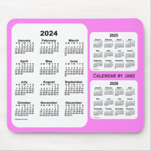 2024-2026 violetter 3-jähriger Kalender durch Jan Mousepad