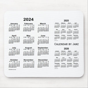 2024-2026 weißer 3-jähriger Kalender durch Janz Mousepad