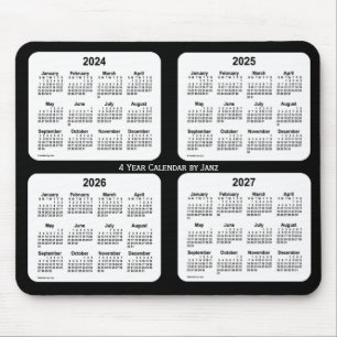2024-2027 4-jähriger Schwarzweiss-Kalender durch Mousepad