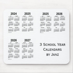 2024-2027 Schuljahr-Kalender des Weiß-3 durch Jan Mousepad