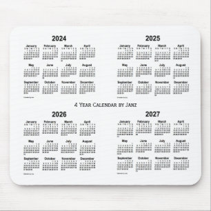 2024-2027 weißer 4-jähriger Kalender durch Janz Mousepad
