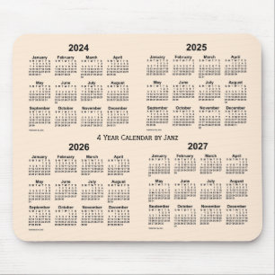 2024-2027 Weißer Vierjahreskalender von Janz Mousepad