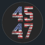 2024 45 47 Vintage amerikanische Flagge Retro 4547 Runder Aufkleber<br><div class="desc">2024 45 47 Vintage amerikanische Flagge Retro 4547 US 2024</div>