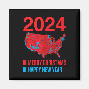 2024 Accurate Election Map Frohe Weihnachten Glück Magnet