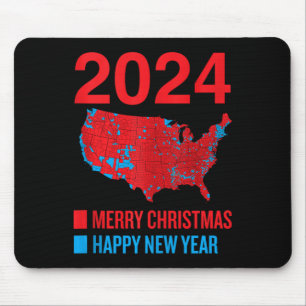 2024 Accurate Election Map Frohe Weihnachten Glück Mousepad