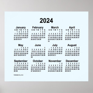 2024 Alice Blue Kalender von Janz Print Poster
