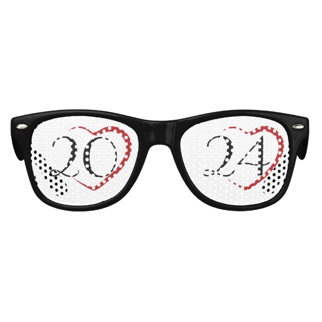 2024 avec lunettes de fête du Nouvel An du Coeur (Devant)