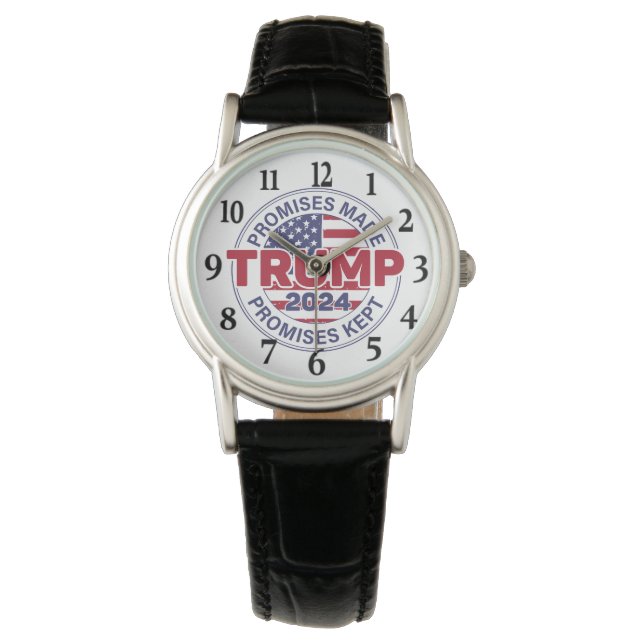 2024 Behalten Trump-Versprechen Armbanduhr (Vorderseite)