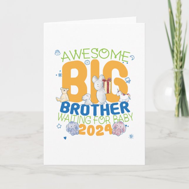 2024 Big Brother Gewartet für Baby Karte (Vorderseite)