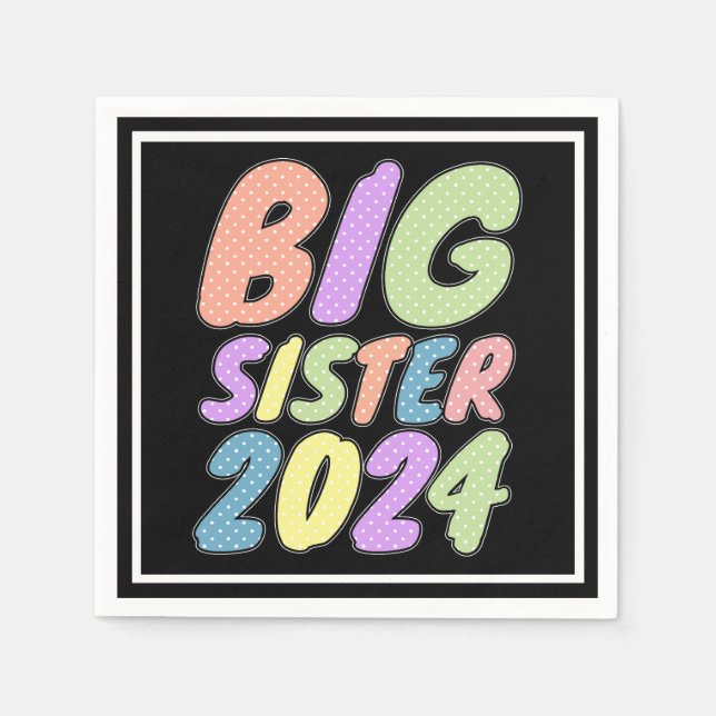 2024 Big Sister Girly Dots Serviette (Vorderseite)