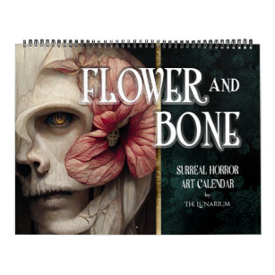 2024 Blume und Knochen-Surreal Gotische Horror Kun Kalender