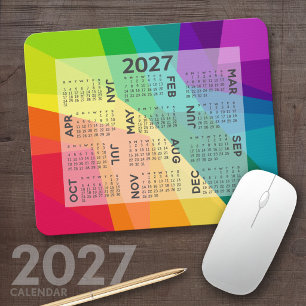 2024 Calendar - colorful rainbow prism Mousepad