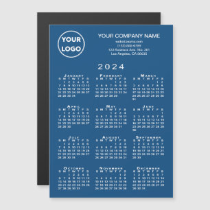 2024 Calendrier Business Logo Texte Blue Magnet Ca