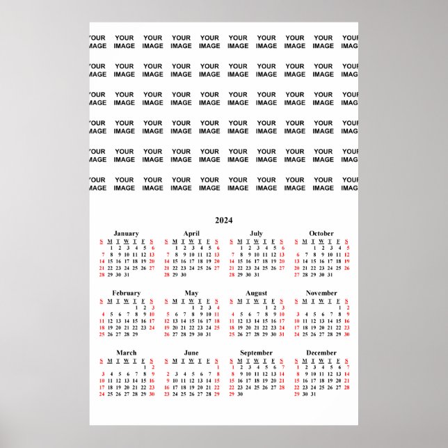 2024 Calendrier personnalisé sur mesure Poster (Devant)