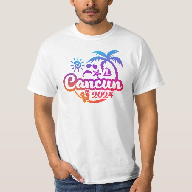 2024 Cancun T-shirt Vacances ou Voyage Design (Devant)