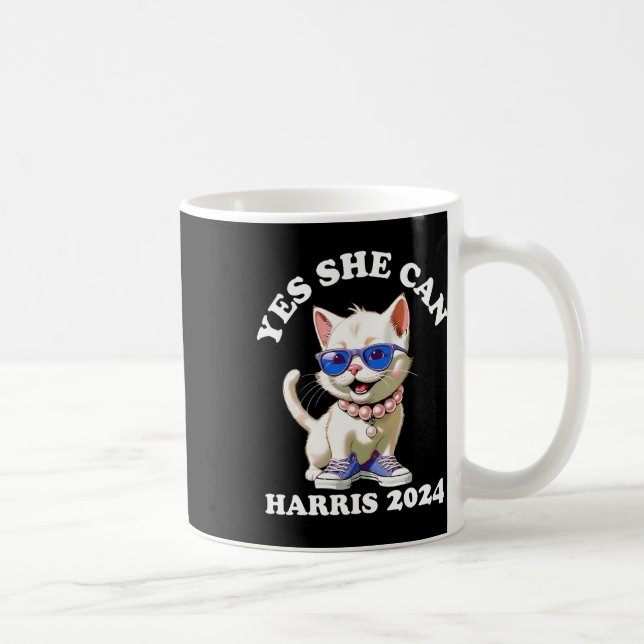 2024 Cat Lady Can Kamala Harris Kaffeetasse (Rechts)