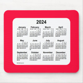2024 Cherry Red Calendar von Janz Mouse Pad Mousepad