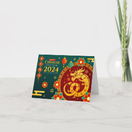 2024 Chinas neues Jahr des Goldenen Drachen Karte