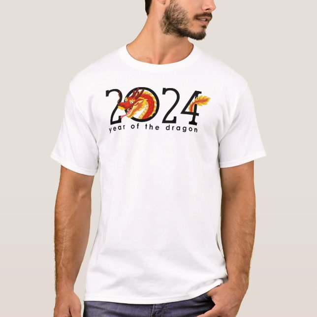 2024 chinesischer New Year Cartoon Dragon T - Shir T-Shirt (Vorderseite)