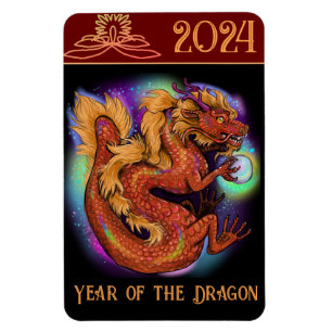 2024 Chinesisches Zodiaka Jahr des Drachen Neue Ja Magnet
