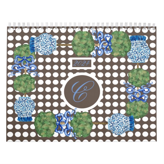 2024 Chinoiserie Garden Topiary Ginger Jar Jars Kalender (Titelbild)