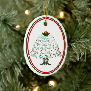 2024 Cowboy Christmas Tree Gast Keramik Ornament