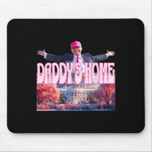2024 Daddys Zuhause Funny Trump Pink America Bac Mousepad