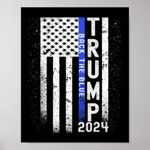 2024 Die Blaue Amerikanische Fahne, Blaue Linie 4 Poster