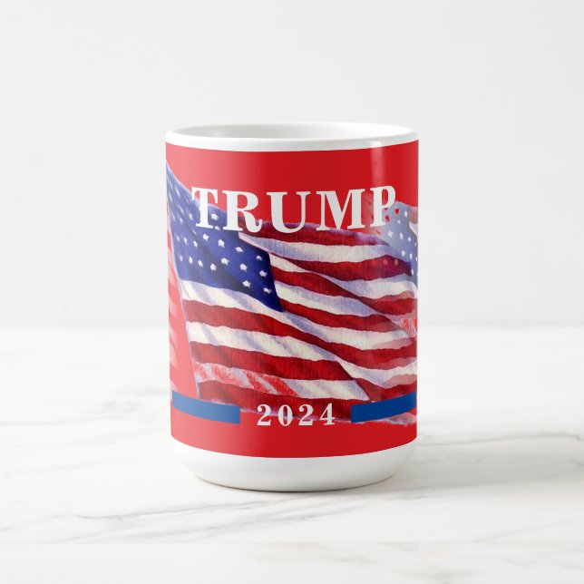 2024 Donald Trump - Amerikanische Flagge Kaffeetasse (Mittel)