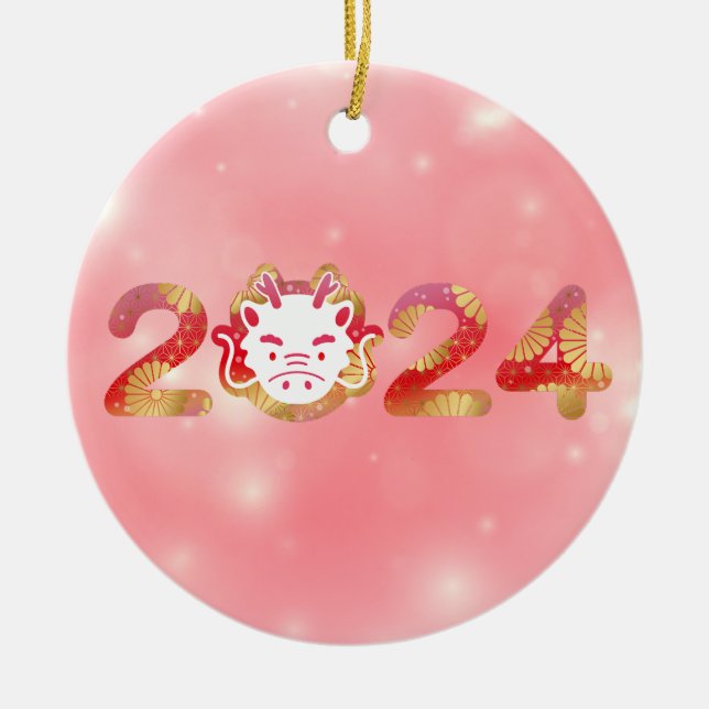 2024, Drachenschmuck Keramik Ornament (Vorne)