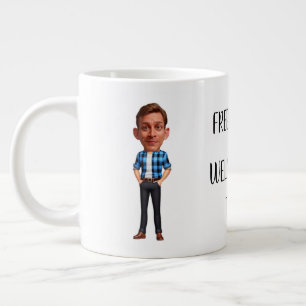 2024 Eigene Karikaturen für Unternehmen Jumbo-Tasse