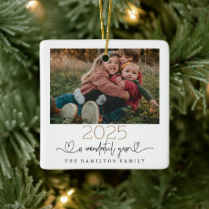 2024 Ein wunderbares Jahr-Typ-Skript-Foto Keramikornament