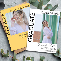 2024 Einladung der Modernen Minimal Foto Graduatio