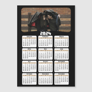 2024 - Foto hinzufügen - Kalender - Tan Magnetkarte