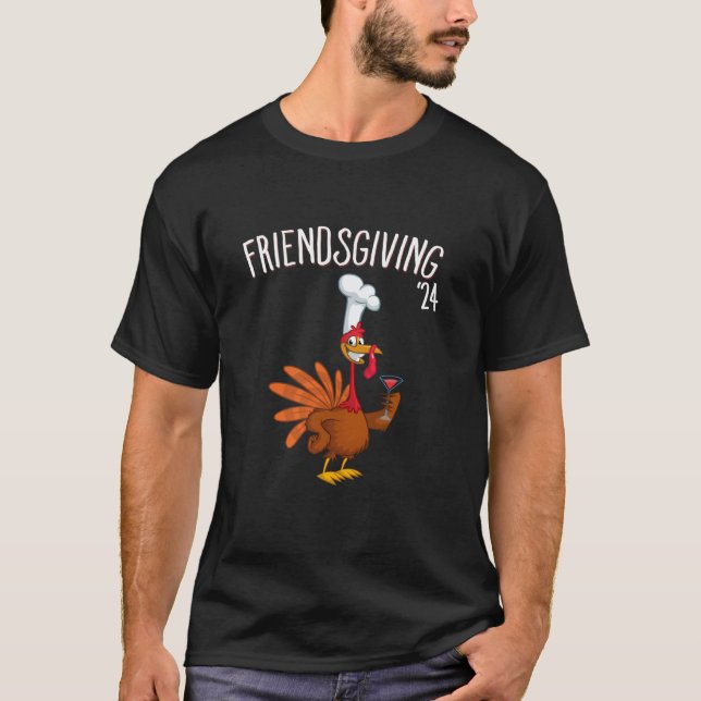 2024 FRIENDSGIVING Martini Türkei Freunde Thanksgi T-Shirt (Vorderseite)