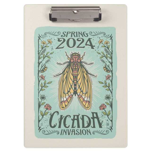 2024 Frühjahr Cicada Invasion Klemmbrett (Vorderseite)