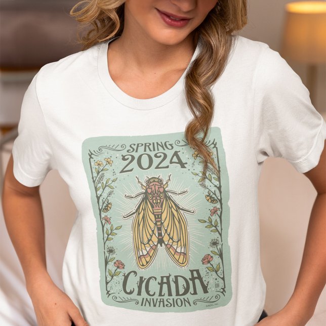 2024 Frühjahr Cicada Invasion T-Shirt (Person wearing t-shirt)