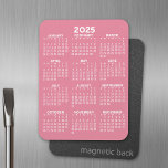 2024 Full Year View Calendar - Basic Pink Minimum Magnet<br><div class="desc">Add your picture to this fun full year 2024 calendar - perfect to use in your kitchen or home office. 12 Month calendar with a solid color background.</div>