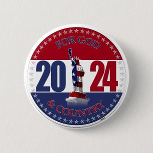 2024 Für Gott und Land Freiheitsstatue Button
