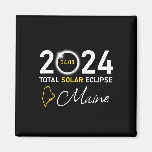 2024 Gesamter Solar-Eclipse-Maine-Staat Magnet (Vorne)